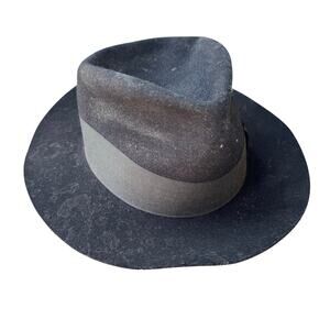 Vintage Godfather Style Wool Fedora Black Hat 7 1/4" Bee Hats Made USA